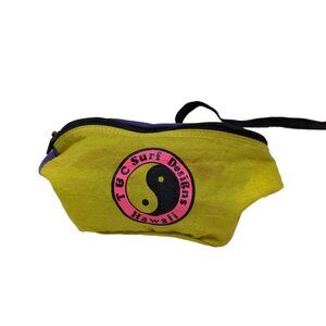 Vintage Victory Town T&C Surf Designs Hawaii Yellow Yin Yang Waist Belt Pack